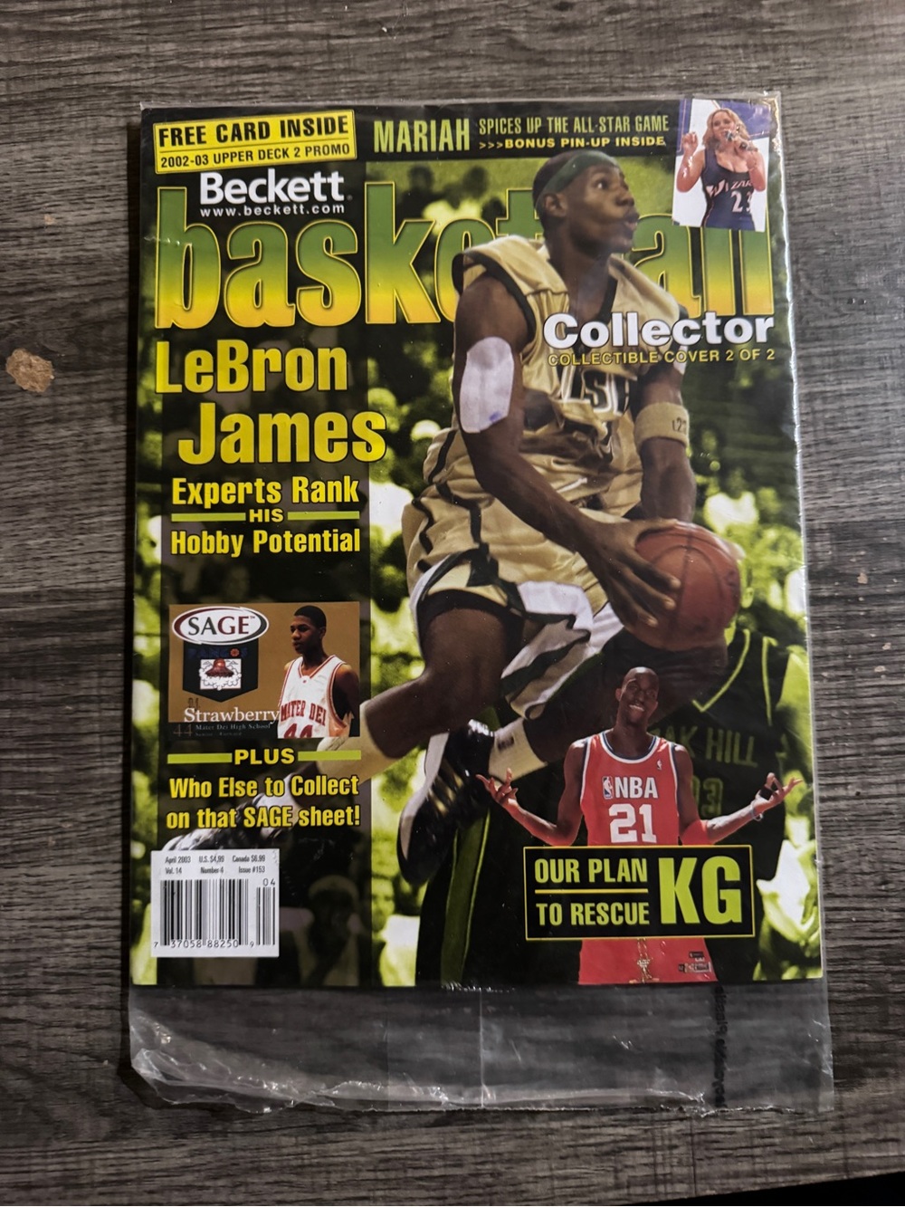 Basketball Collector Magazine - Yellow Cover Featuring LeBron James